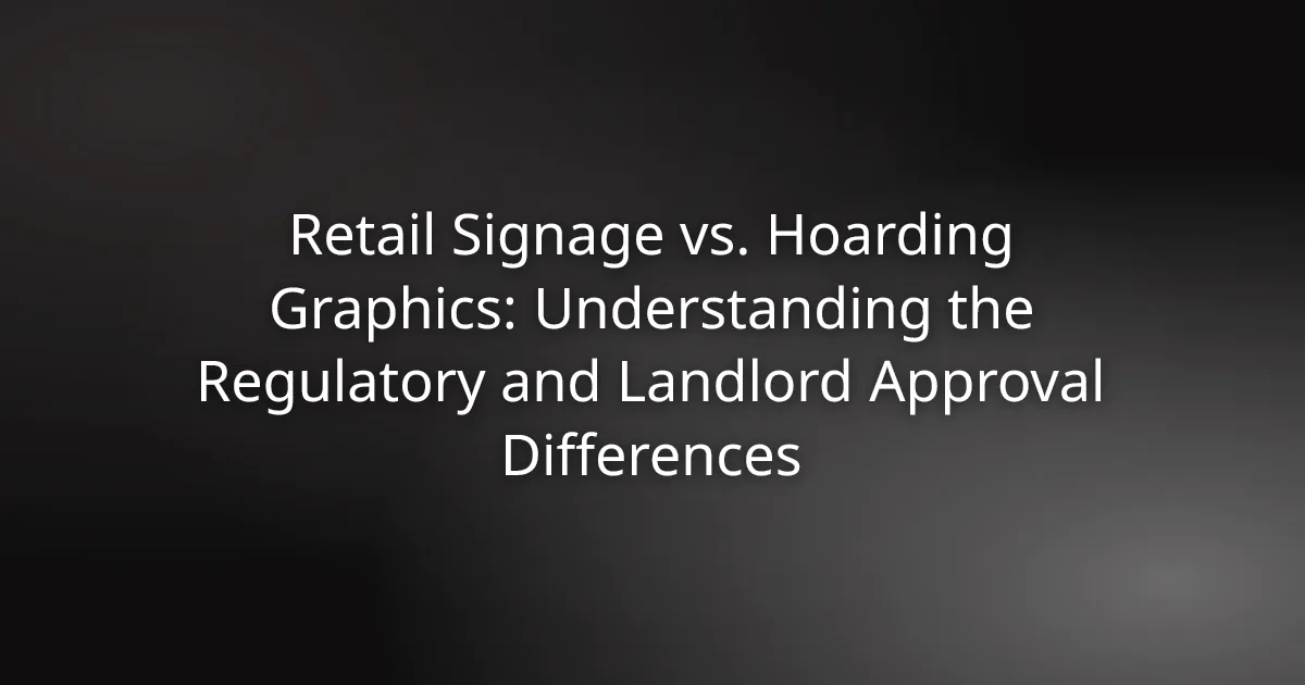 Retail signage versus hoarding graphics — mall common area construction barrier with branded graphics